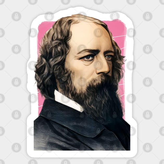 English Poet Alfred Tennyson illustration Sticker by Litstoy 